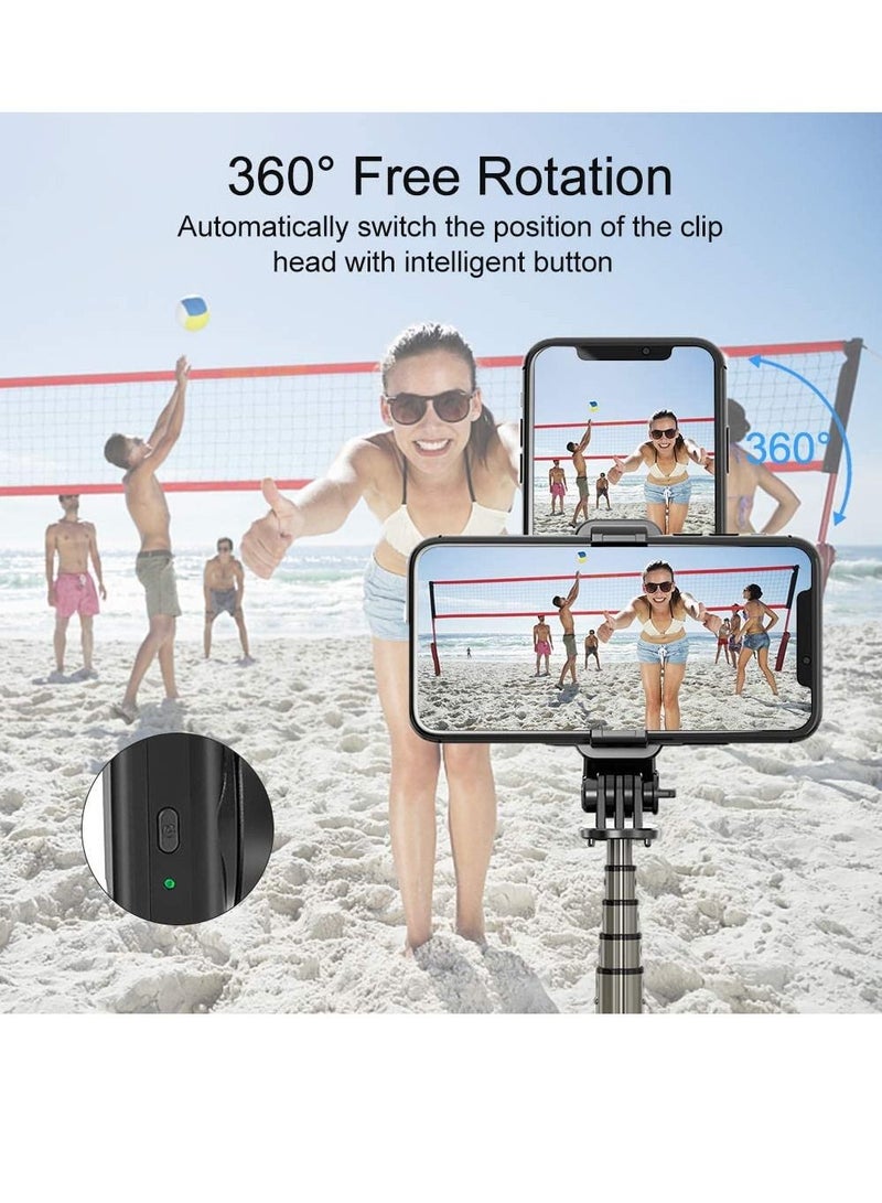 Selfie Stick Gimbal Stabilizer, 360° Rotation Tripod with Wireless Remote, Portable Phone Holder, Auto Balance 1-Axis Gimbal for Smartphones Tiktok Vlog Youtuber Live Video Record  - Image 3