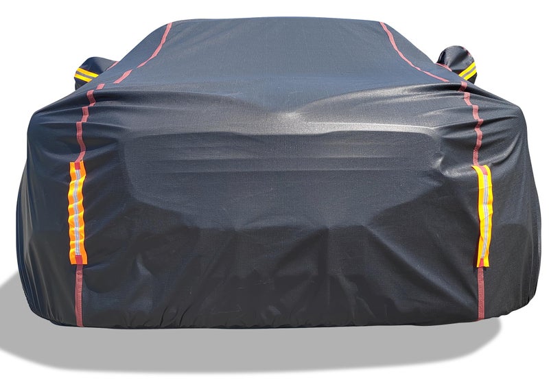 Car Cover Waterproof All Weather 6 Layers XXL Full Exterior Covers with Zipper Cotton Mirror Pocket Outdoor Car Cover UV Snow Rain Wind Dust All Weather Outdoor Protection for Sedan 196210 inch