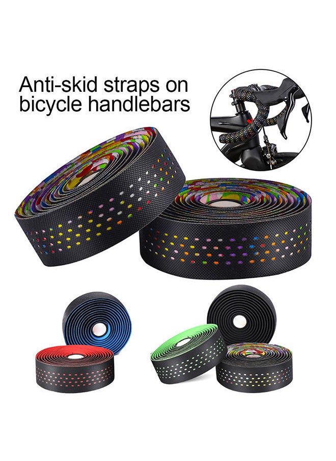 NIBEMINENT - 2Pcs Road Bike Bicycle Handlebar Grip Wrap Anti-slip Strap Colorful Tape Belt 22.5x8.5x3cm - Image 1