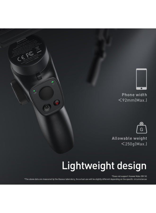 بيسوس جمبال ثلاثي المحاور مُثبت للهاتف الذكي لهواتف آيفون والهواتف بنظام تشغيل أندرويد وبتصميم قابل للطي . جيمبال لتدوين الفيديوهات على اليوتيوب ولتسجيل فيديوهات البث المباشر كما يدعم خاصية تتبع الوجه ووضع التشغيل التلقائي للقطات المتتالية 2200 mAh رمادي داكن - Image 4