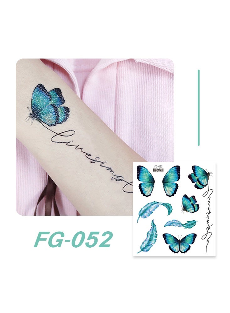 rocooart 4 Temporary Tattoos Butterfly Glitter Tattoo Face Body Sticker Water Transfer Angel Wings Tattoos Waterproof Stickers for Music Festival Ball Party Cosplay - Image 4