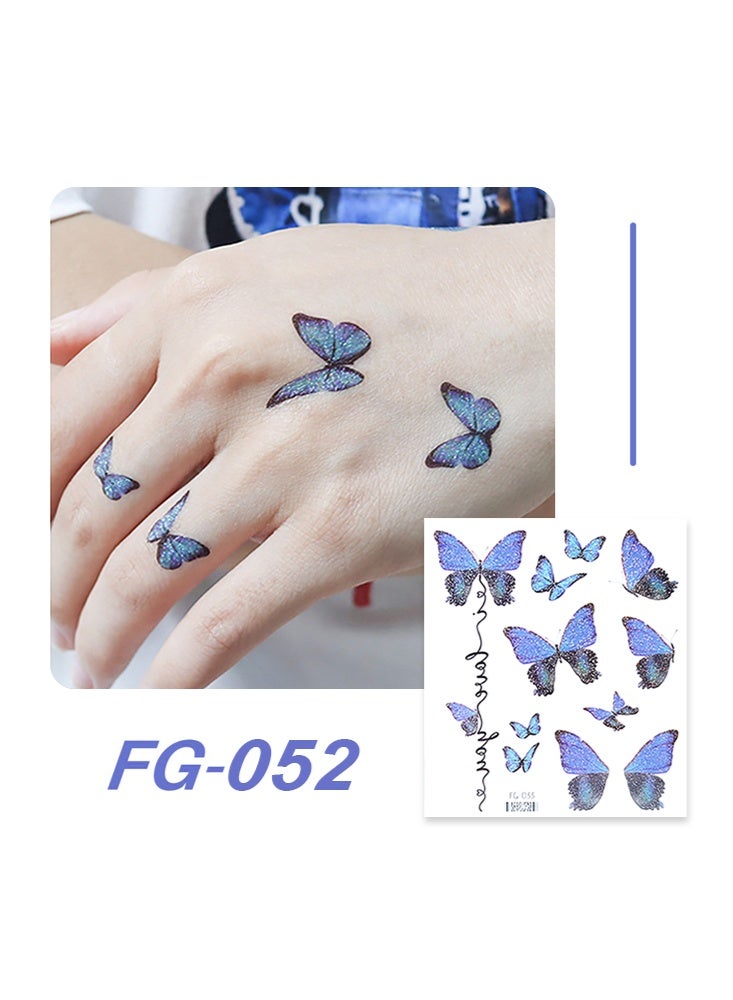 rocooart 4 Temporary Tattoos Butterfly Glitter Tattoo Face Body Sticker Water Transfer Angel Wings Tattoos Waterproof Stickers for Music Festival Ball Party Cosplay - Image 5