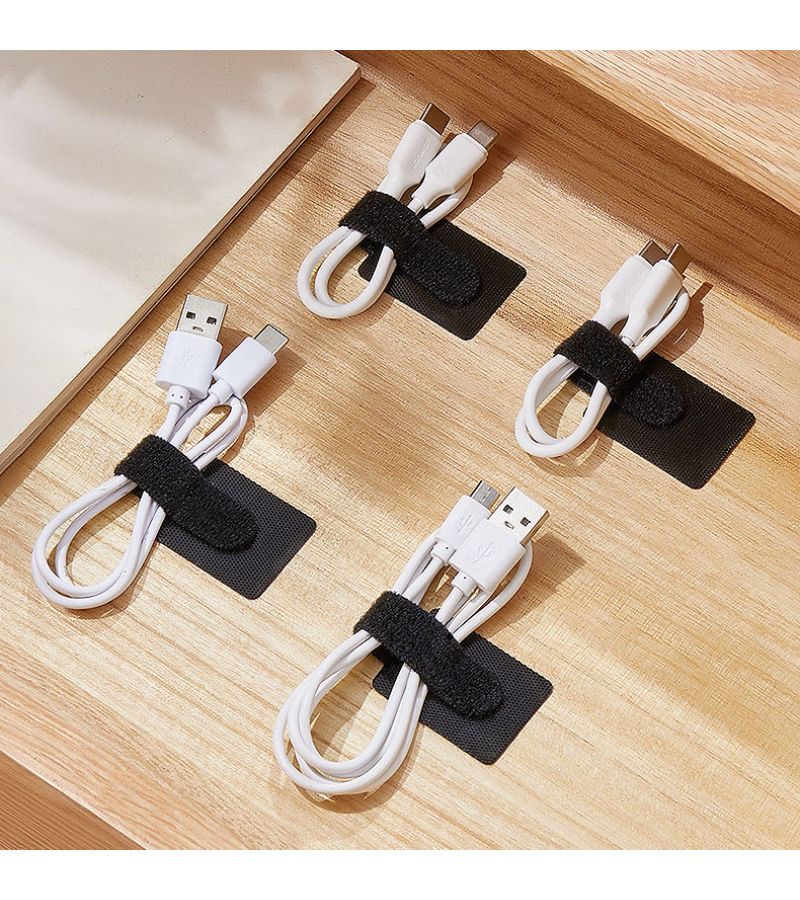 40 Black Self Adhesive Phone Cable Clips For Organizing Cables Wall Mounted Computer Network Organizers Kit - Image 3