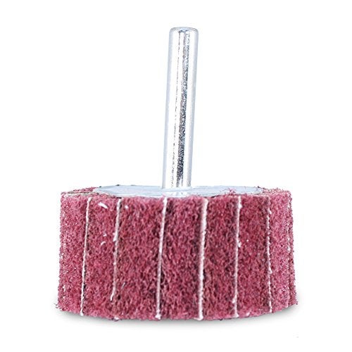 BHA Mounted Interleaf Flap Wheels for Sanding and Finishing, 2” x 1” x 1/4”, Red (Medium) - 5 Pack - Image 4
