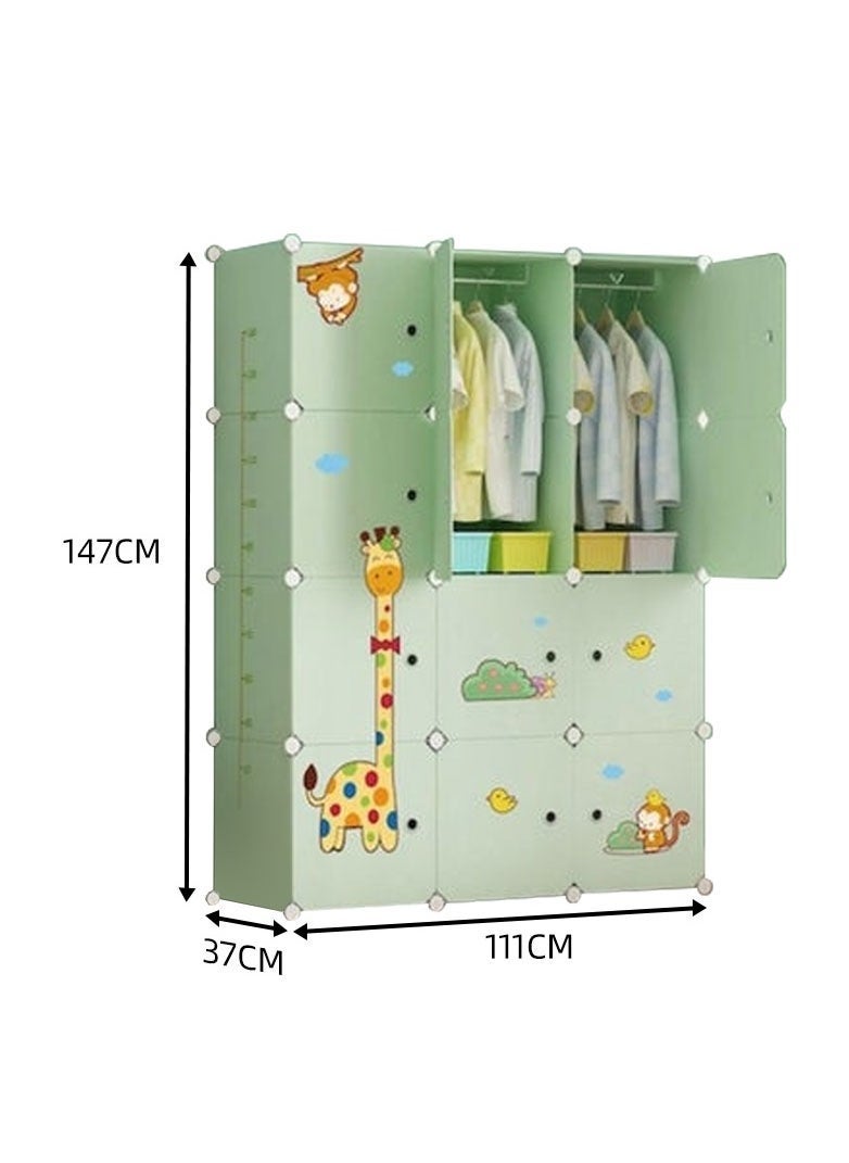 MIXDE 6-Cube Portable Kids Closet Children's Foldable Portable Wardrobe Collapsible Plastic Baby Clothes Large Storage Cabinet Bedroom Nursery Armoire Quick Install - Image 2