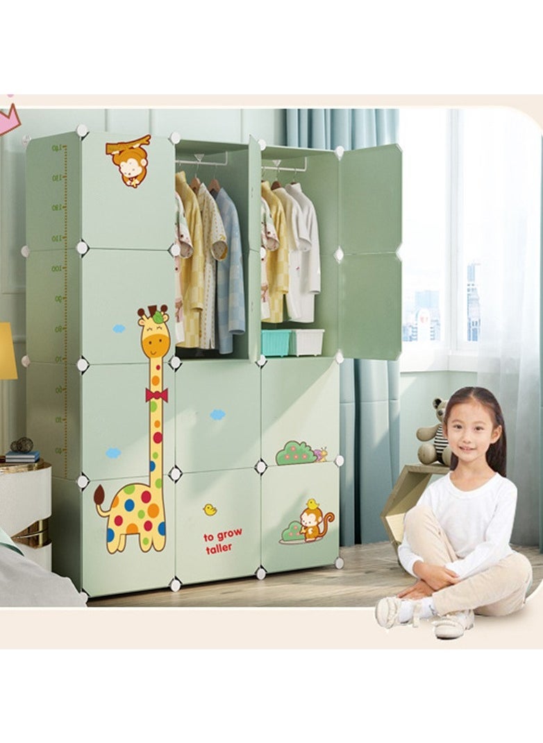 MIXDE 6-Cube Portable Kids Closet Children's Foldable Portable Wardrobe Collapsible Plastic Baby Clothes Large Storage Cabinet Bedroom Nursery Armoire Quick Install - Image 4