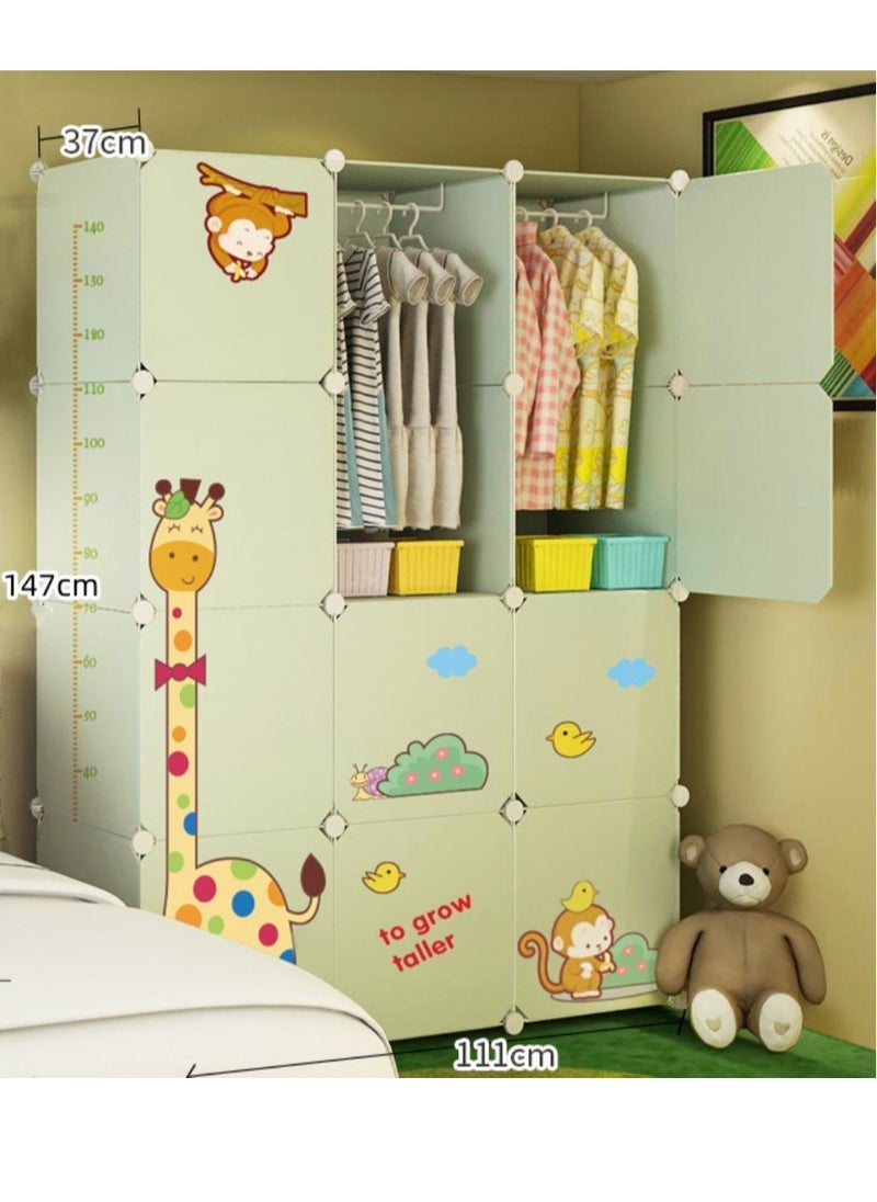 MIXDE 6-Cube Portable Kids Closet Children's Foldable Portable Wardrobe Collapsible Plastic Baby Clothes Large Storage Cabinet Bedroom Nursery Armoire Quick Install - Image 5