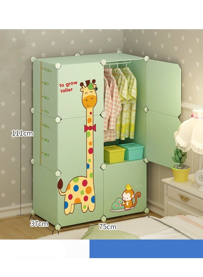 MIXDE 6-Cube Portable Kids Closet Children's Foldable Portable Wardrobe Collapsible Plastic Baby Clothes Large Storage Cabinet Bedroom Nursery Armoire Quick Install - Image 1