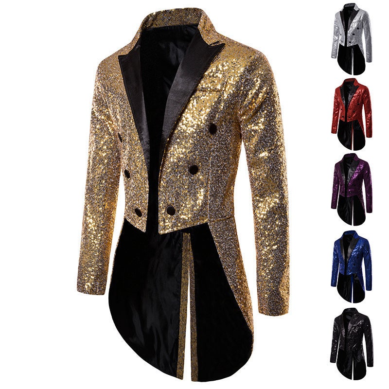 Men'S Suit Tuxedo Banquet Nightclub Performance Sequins Fashion Design Men'S Coat - Image 2