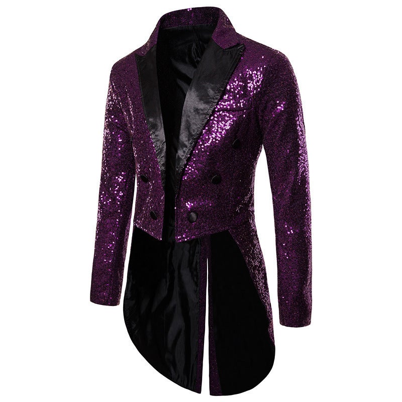 Men'S Suit Tuxedo Banquet Nightclub Performance Sequins Fashion Design Men'S Coat - Image 1