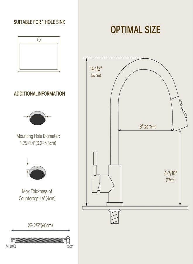 APPASO Black Kitchen Tap for Sink, Kitchen Mixer Tap Hot and Cold, Modern Pull Down Kitchen Faucet with Sprayer 3 Modes Matte Black, Single Handle High Arc Stainless Steel Sink Tap for Kitchen - Image 5