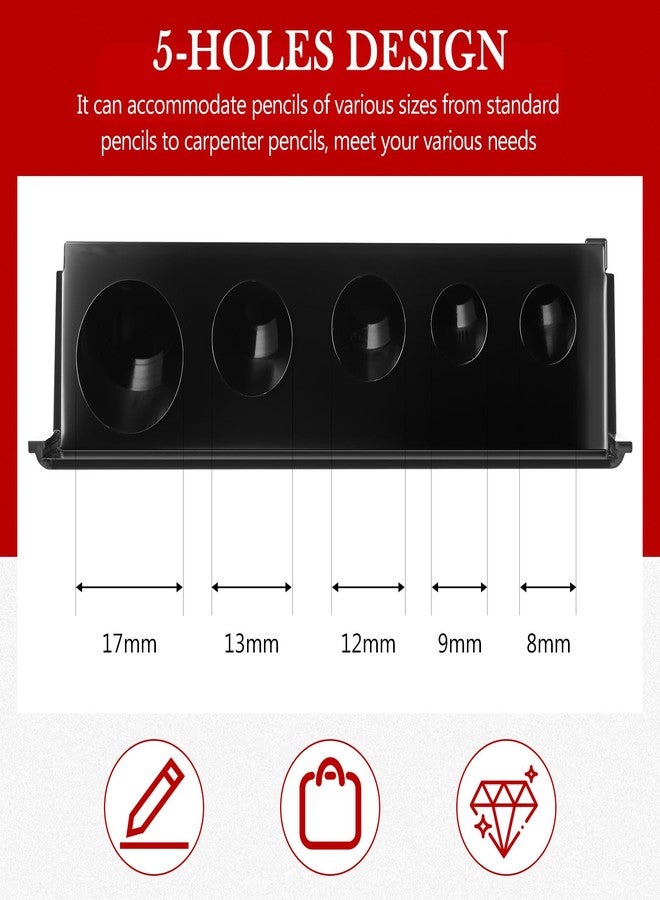 Honoson 2 Pcs 5 Hole Cosmetic Long Point Manual Pencil Sharpener with Plastic Lid Makeup Eyeliner Pencil Sharpener(Black) - Image 3
