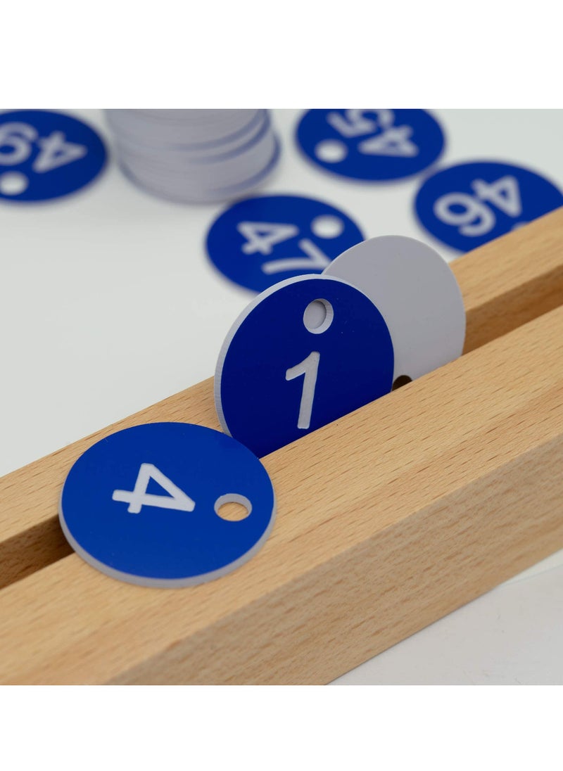 Peachjoy - Plastic ID Number Tags, Engraved Tags Key Tags Without Key Rings for Locker Dorm Hotel Bar Restaurant Club Restaurant Table Numbers (1-50, Blue) - Image 1
