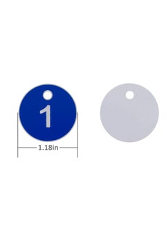 Peachjoy Plastic ID Number Tags, Engraved Tags Key Tags Without Key Rings for Locker Dorm Hotel Bar Restaurant Club Restaurant Table Numbers (1-50, Blue)  - Image 2