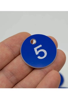 Peachjoy Plastic ID Number Tags, Engraved Tags Key Tags Without Key Rings for Locker Dorm Hotel Bar Restaurant Club Restaurant Table Numbers (1-50, Blue)  - Image 3
