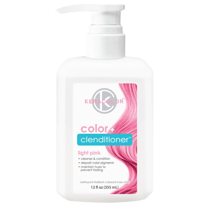 KERACOLOR Keracolor Clenditioner LIGHT PINK Hair Dye  Semi Permanent Hair Color Depositing Conditioner Crueltyfree 12 Fl Oz