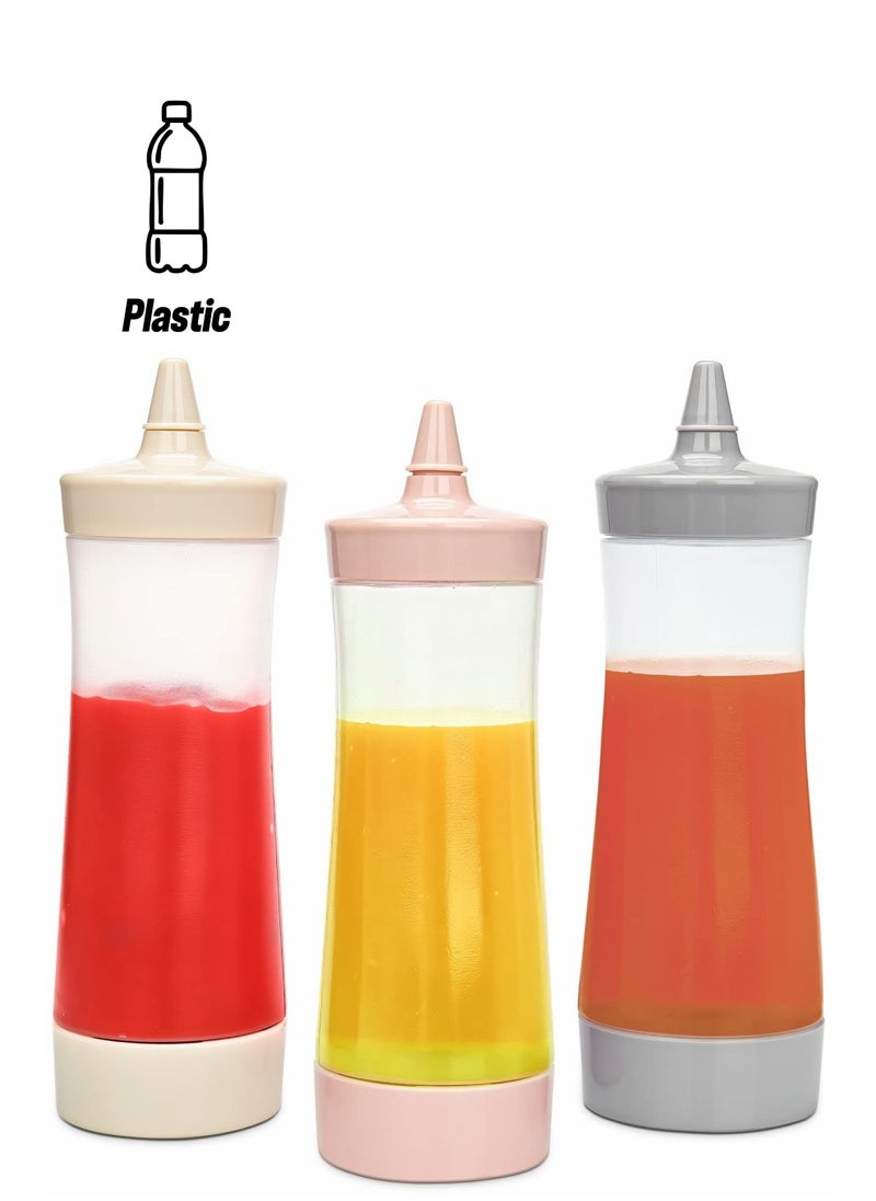 Excefore Porous Squeeze Bottles, Leak Proof Refillable Condiment Container for Kitchen Use, Salad Dressings, top dispensers for ketchup mustard mayo hot sauces olive oil(12 oz)  - Image 1