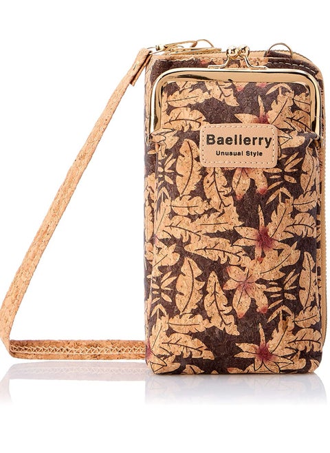 Large Faux Leather Women Wallet Zipper Design With Front Pocket And Holder Strap - Multi Color