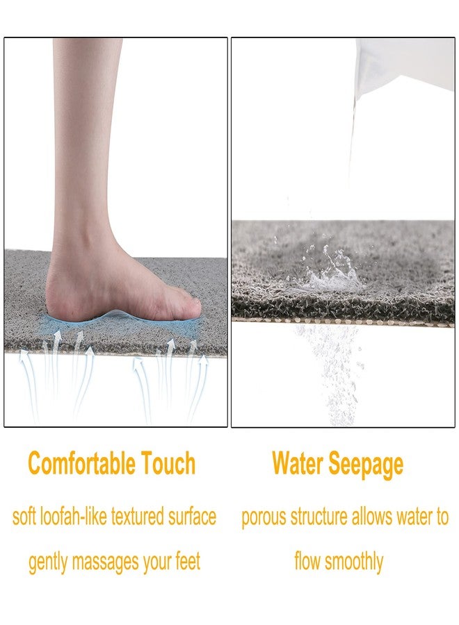 Leotruny PVC Loofah Bathtub Mats Non Slip Shower Mat for Bathroom Wet Area Quick Drying (40''x16'', C01-Dark Grey) - Image 4