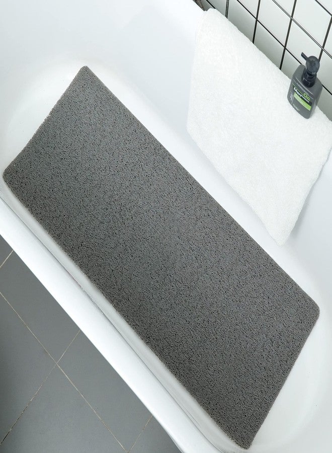 Leotruny PVC Loofah Bathtub Mats Non Slip Shower Mat for Bathroom Wet Area Quick Drying (40''x16'', C01-Dark Grey) - Image 1