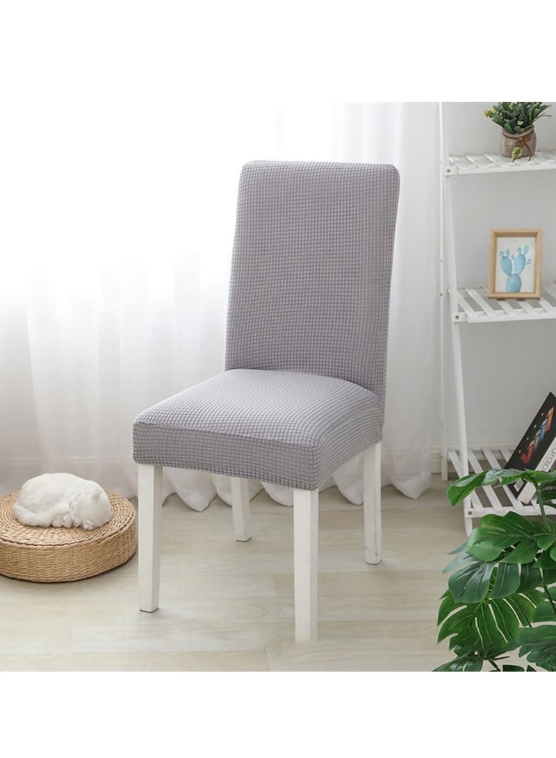 4 Pack Chair Covers, Stretch Spandex Universal Removable Seat Protector Covers, Washable Chair Seat Slipcovers for Home Kitchen Ceremony Wedding Banquet Hotel and Party (Grey, 4 Pack) - Image 2