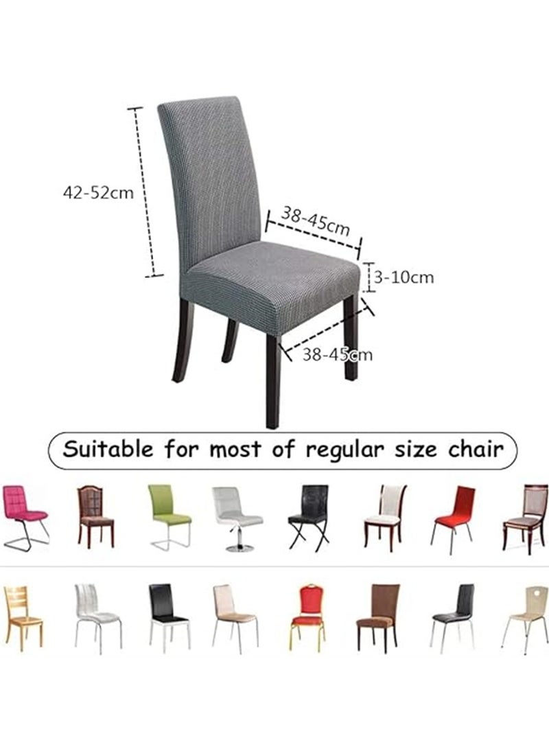 4 Pack Chair Covers, Stretch Spandex Universal Removable Seat Protector Covers, Washable Chair Seat Slipcovers for Home Kitchen Ceremony Wedding Banquet Hotel and Party (Grey, 4 Pack) - Image 4