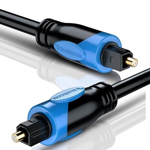 BlueRigger Digital Optical Audio Toslink Cable (6FT, Fiber Optic Cord, 24K Gold-Plated) - Compatible with Home Theatre, Sound Bar, TV, Xbox, PlayStation PS4 - Image 1