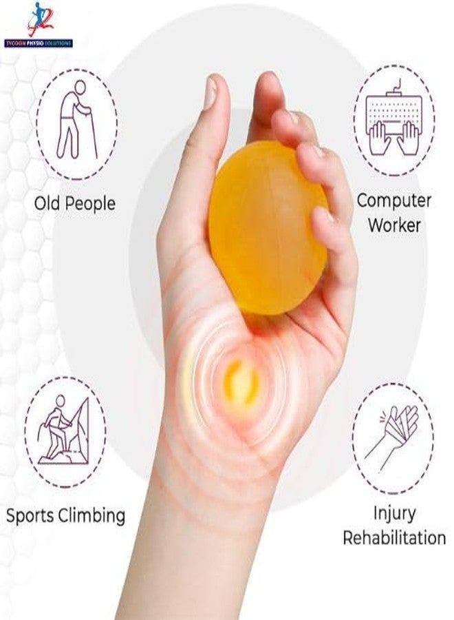 Tycoon Physio Solutions Exercise Yellow Gel Ball for Wrist Muscles Strengthening and Stress Relief(Gel Ball, Color-Yellow) - Image 2
