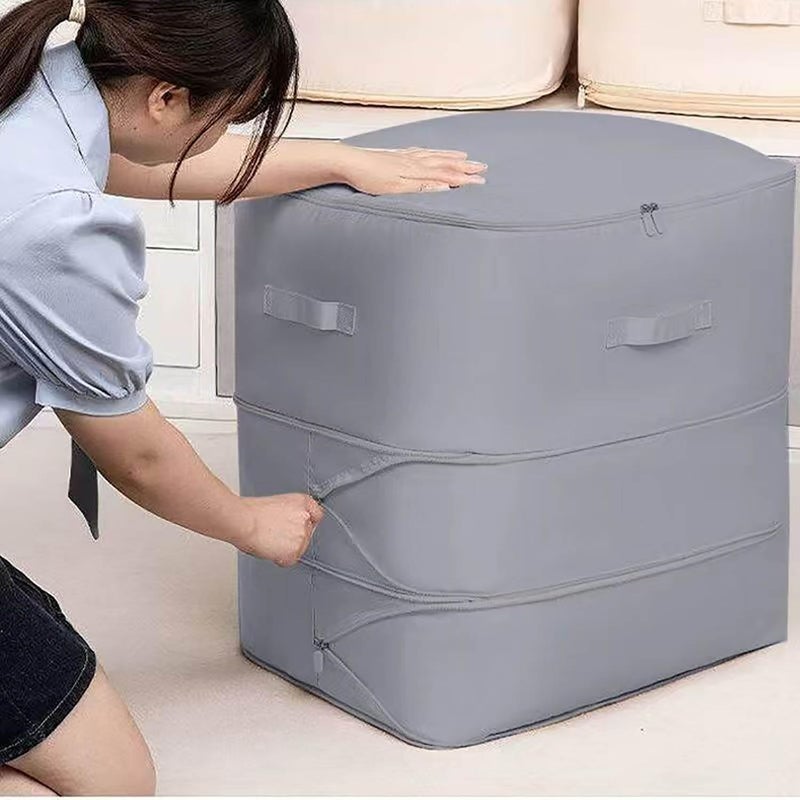 Large Expandable Travel Storage Bags 2-Pack, Heavy Duty Foldable Moving Organizer with 3-Level Height Expansion, Multipurpose Clothes, Blanket & Comforter Storage Solution - Image 5