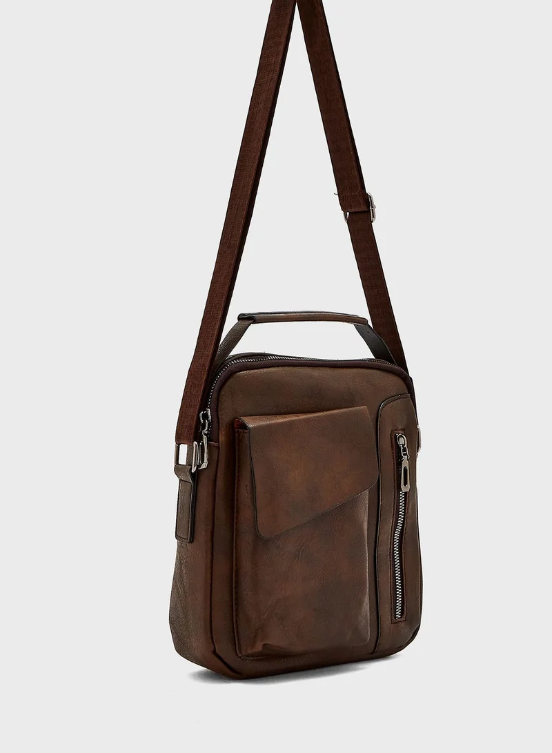 Robert Wood Cross Body Daily Messenger With Phone Pocket