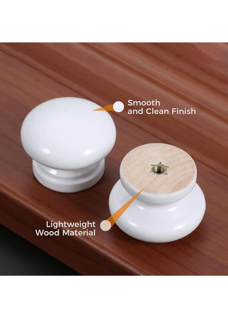 Oasisgalore 12 Pack Round Wood Cabinet Knobs Door Drawer Knobs Dresser Drawer Handles Knobs  - Image 3