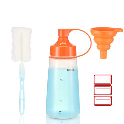 Ondiomn Plastic Condiment Squeeze Bottles for Sauces Wide Mouth - Salad Dressing Bottle Dispenser for Sauce Cooking Oil Ketchup Syrup Liquids Griddle Paint Mustard Resin (1-Pack (orange), 19, ounces) - Image 1