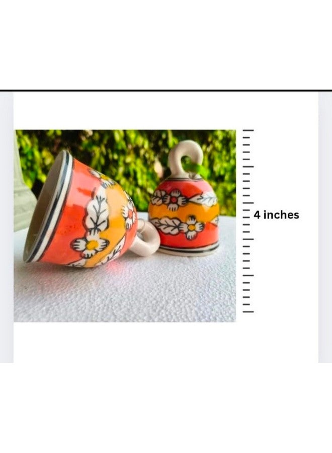 Shopping Shots Pack of 2 Hand-Painted Medium Size Ceramic Bells. (Height 4 inches) for Home, Wall, Garden, Temple Decor. Simply Awesome for Gifting Purpose - Image 5