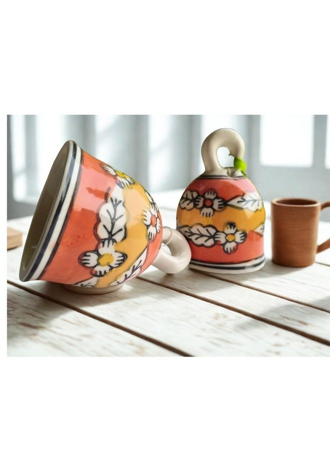 Shopping Shots Pack of 2 Hand-Painted Medium Size Ceramic Bells. (Height 4 inches) for Home, Wall, Garden, Temple Decor. Simply Awesome for Gifting Purpose - Image 2