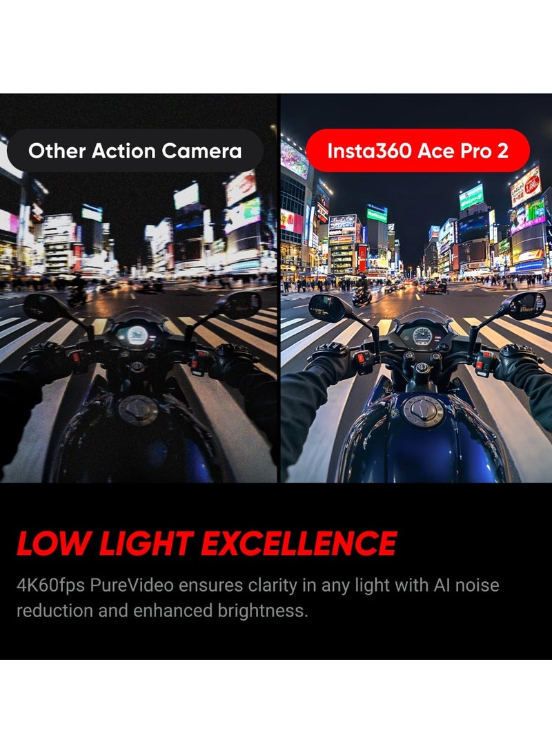 انستا 360 كاميرا أكشن ACE PRO 2 | مصممة بالتعاون مع لايكا لتصوير استثنائي، تسجيل فيديو بدقة 8K مدعوم بالذكاء الاصطناعي، تثبيت متقدم، مقاومة للماء، تصميم مدمج وقوي – أسود - Image 4