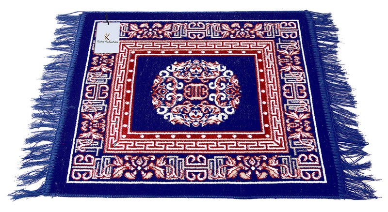 Kuber Industries 2 Pieces Velvet Prayer Mat/Aasan/Pooja Mat/Meditation Mat/Multipurpose Velvet Rug Mat 2 Ft X 2 Ft (Royal Blue) CTKTC33926 - Image 5