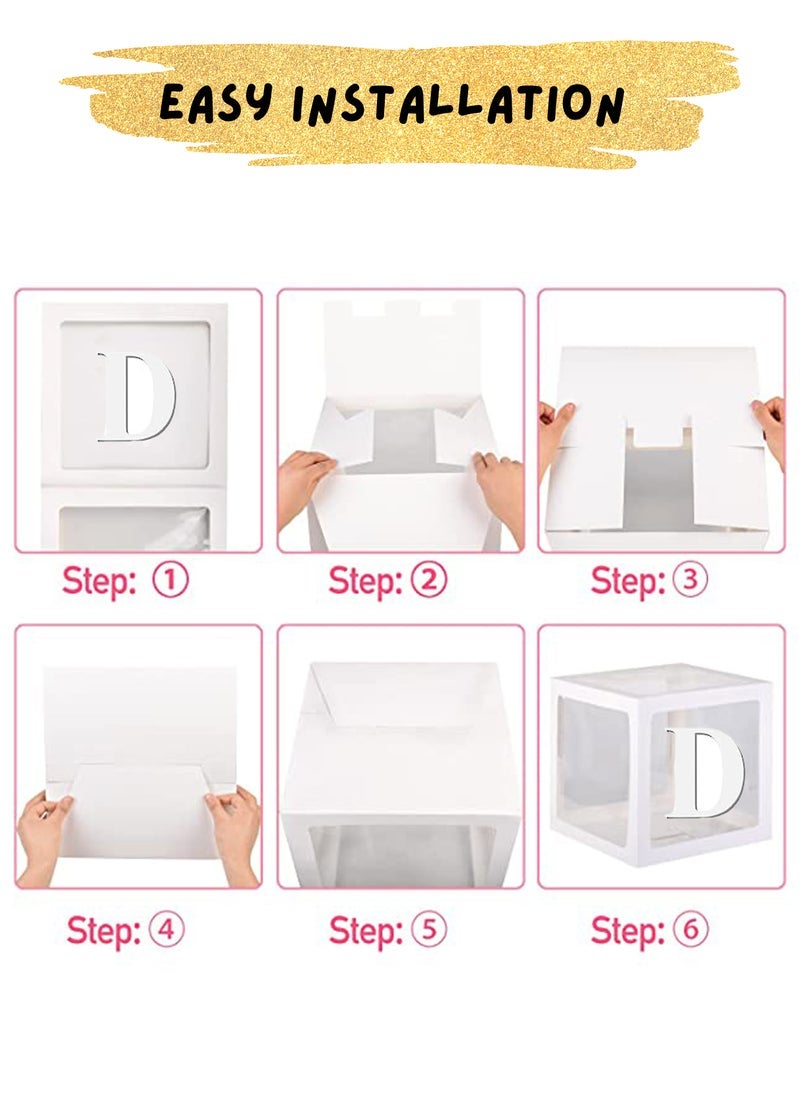 The BZ Company Ramadan Decoration - Eid Decoration - Eid Mubarak Decorations for Home - 3 Transparent Boxes with EID Letters & 24 Balloons - Ramadan Decor - Image 3