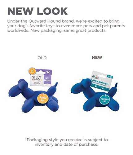 Outward Hound by Charming Pet Latex Rubber Balloon Squeaky Dog Toy, Blue, Large - Image 2