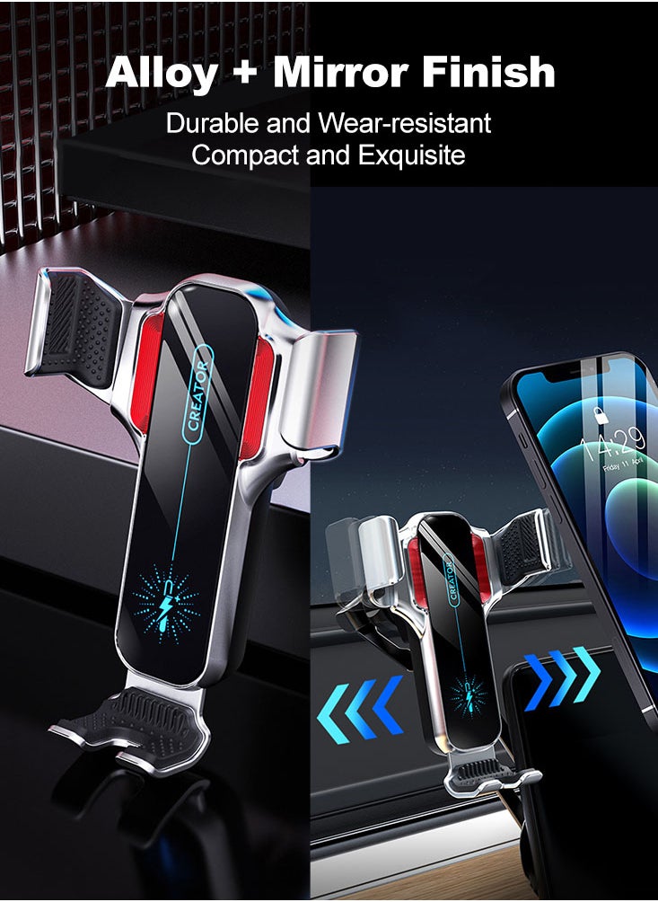 Perfii Wireless Car Charger with Rotatable Phone Holder for 4.5'' to 7.5’’ Auto Clamping, Dashboard Mount Car Accessories for Tesla Model 3 Y  - Image 4