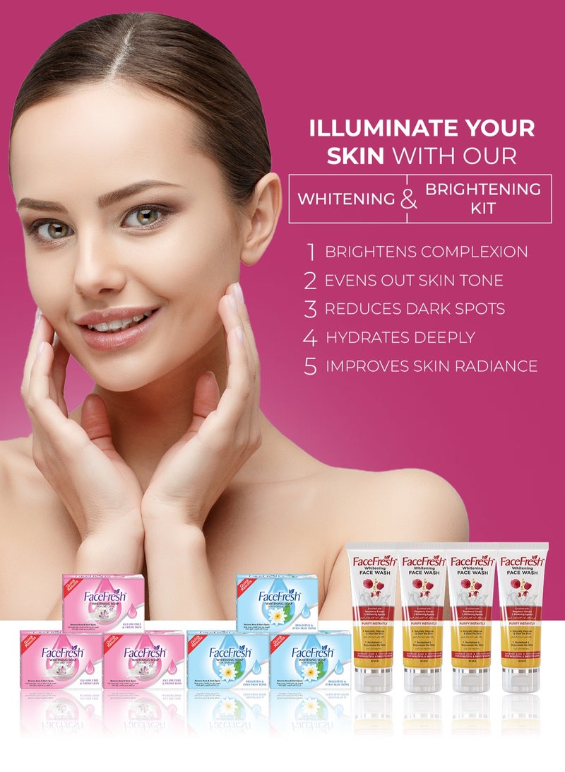 Face Fresh Whitening & Brightening Kit - Improves Uneven Skin & Whitens Skin, Fixes Decoloration & Dull Skin, For All Skin Types - Image 1