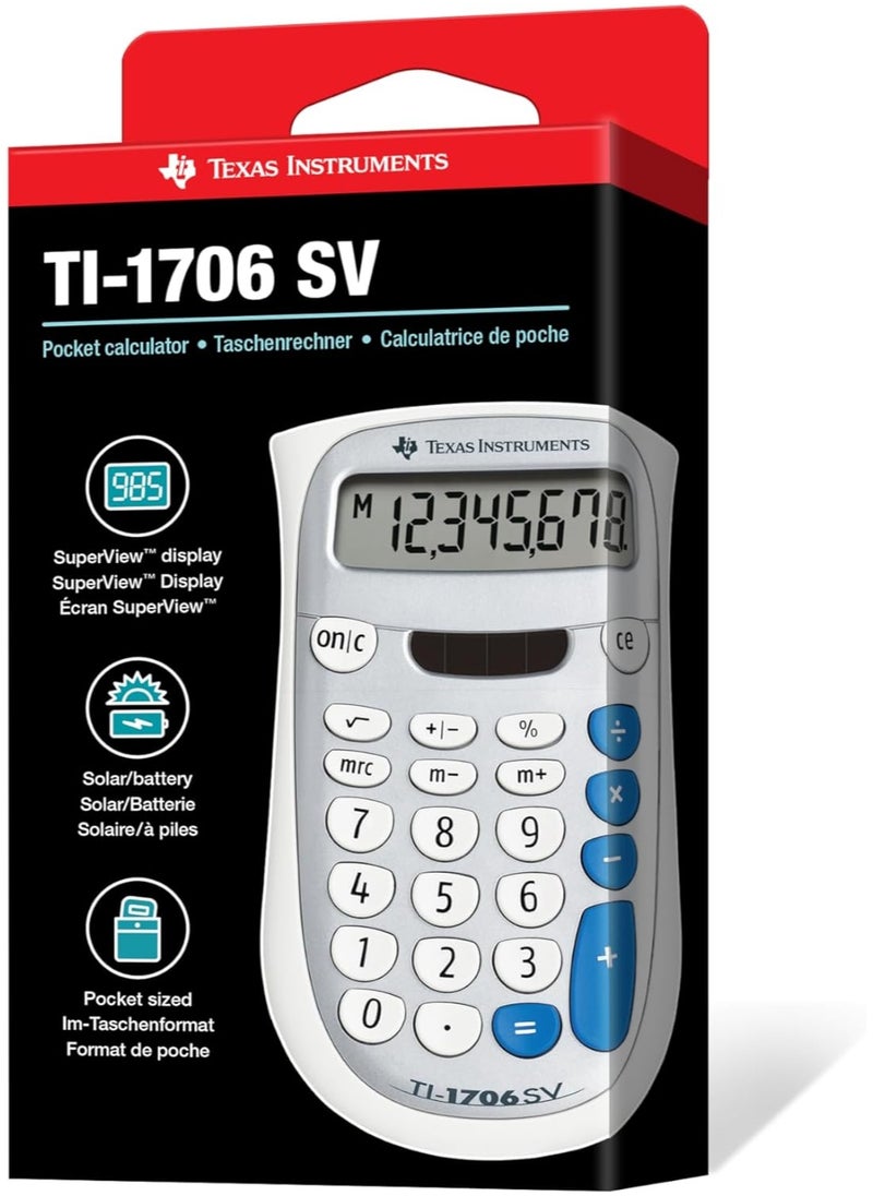 Texas Instruments TI-1706 SV Standard Function Calculator
