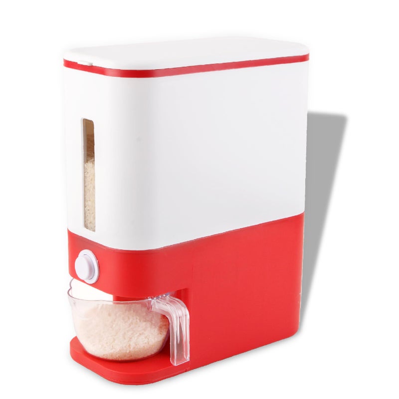 Rubtlamp Rubtlamp 20 Lbs Rice Dispenser Large Dry Food Container With Lid Rice Storage Container With Measuring Cylinder Cereal Dispenser Moisture Proof Household Food Dispenser Bucket For Christmas
