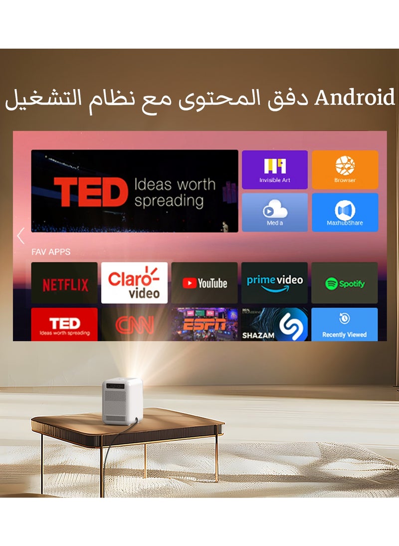 باينتيك - جهاز عرض صغير BYINTEK U4، جهاز عرض ذكي لاسلكي، تلفزيون يعمل بنظام Android 9.0، 300 ANSI، مقاوم للغبار ومحكم الغلق بالكامل، متوافق مع عصا التلفزيون والكمبيوتر المحمول والأجهزة اللوحية وأجهزة iOS وAndroid وشاشة Wi-Fi، يدعم اللغة العربية2 - Image 1
