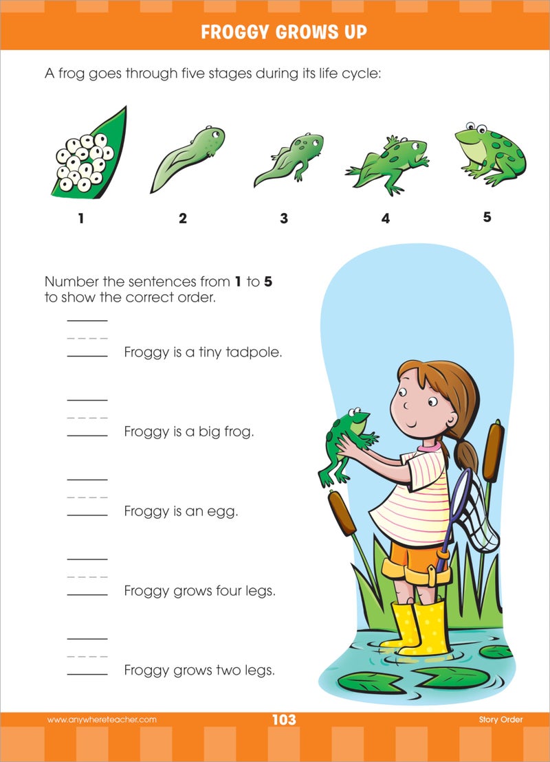 School Zone Big First Grade Workbook: 320 Pages, Ages 6 to 7, 1st Grade, Reading Comprehension, Phonics, Spelling, Vocabulary, Basic Math, Time, Money, Fractions, and More - Image 3