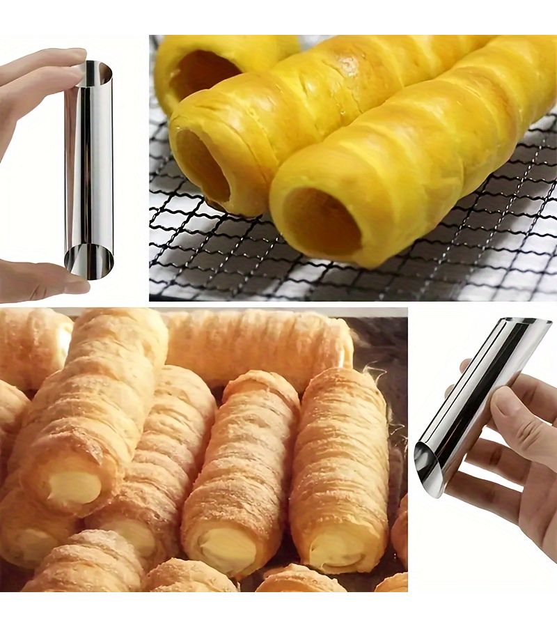 Non Stick Stainless Steel Piping Nozzle Cannoli Mold Model C Crepe Roll Baking Tool - Image 5