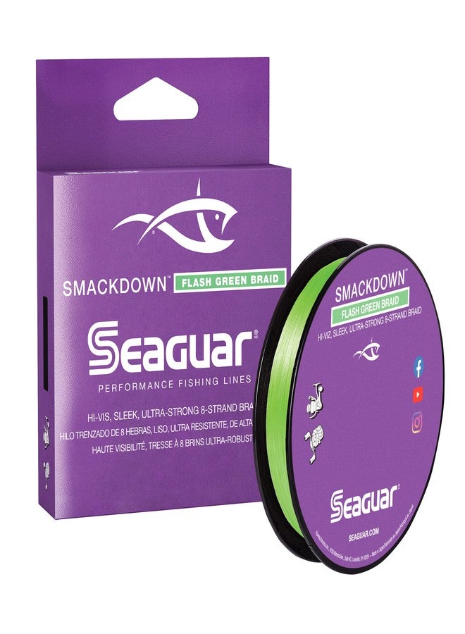 Seaguar خيط صيد سيغوار سماكداون فلاش جرين، 8 خيوط مضفرة، 150 ياردة، 65 رطلاً - Image 1
