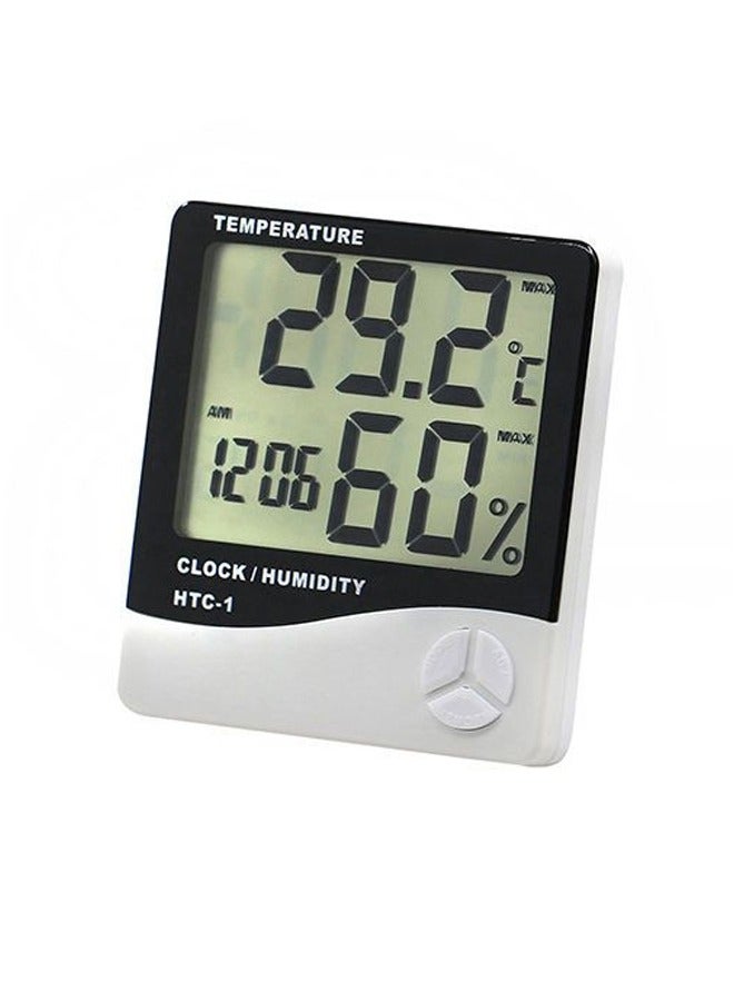 Digital LCD Temperature Humidity Hygrometer, HTC-1 Big Display, More Accurate, Greenhouse Room Indoor Thermometer Monitor,Clock Beep, Fish Tank Temperature Controlling  - Image 3