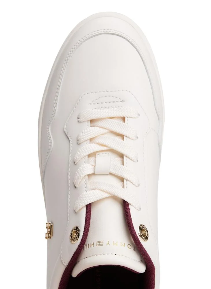 TOMMY HILFIGER Leather TH Monogram Plaque Court Trainers