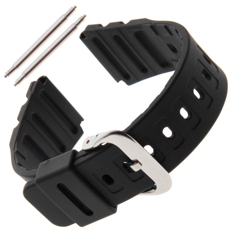 Gilden 20mm Black Polyurethane Extra-Long Sport Watch Strap 017270 - Image 4