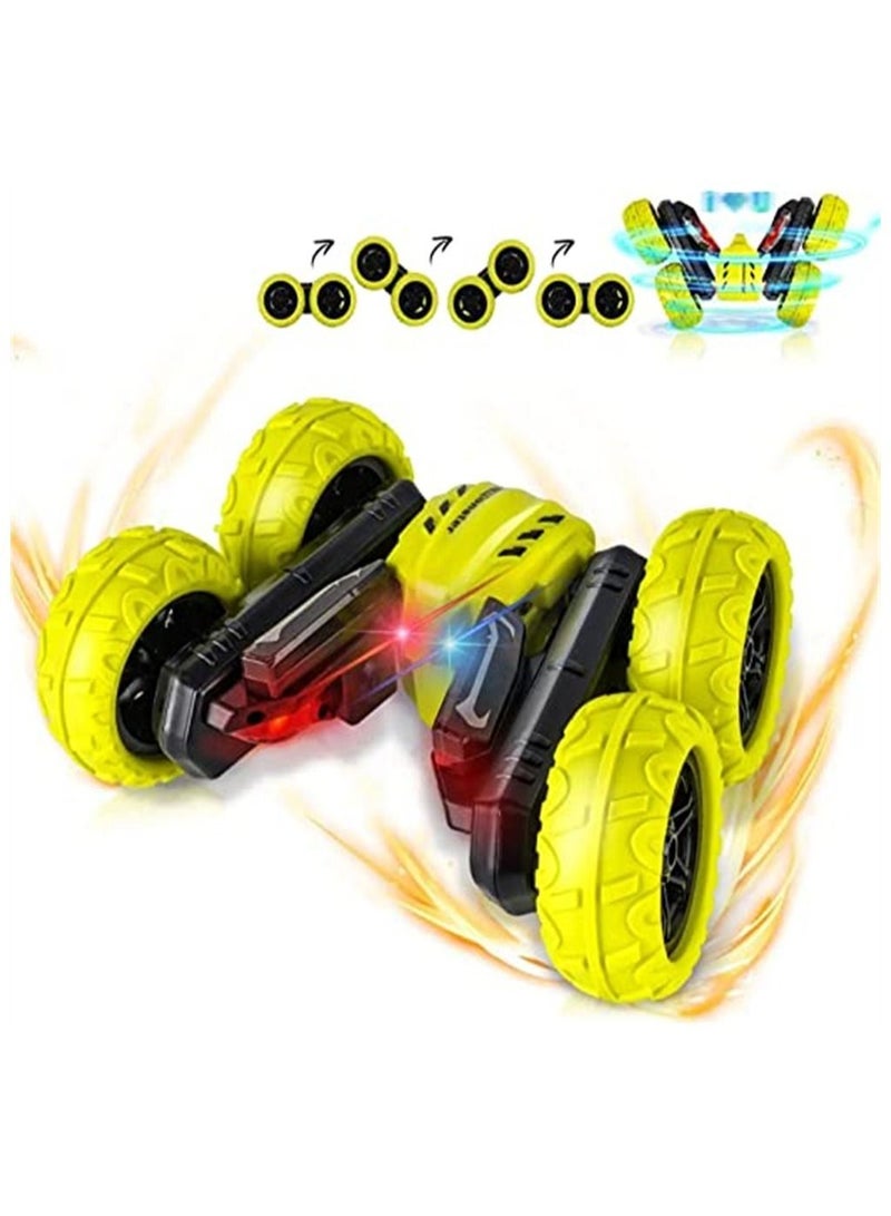 NIBEMINENT Remote Control Car Toy, 360° Double Sided Rotating Car, 4wd Rc with Wheel Lights and Headlights Rechargeable Led Cars Stunt Ndoor Outdoor Toys  - Image 1